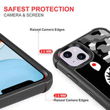 Compatible With Iphone 13 Case Iphone 14 Case Cool Camo Black White Shark Street Fashion Design For Boys, 3-Layer Rugged Shockproof Hard Plastic Bumper Silicone Rubber Heavy Duty Protection Cover