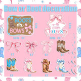 Boots Or Bows Gender Reveal Decorations Boy Or Girl Hanging Swirl Boots Or Bows Theme Baby Shower Decoration For Western Gender Reveal Party