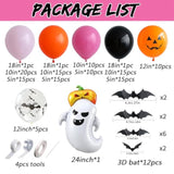 Halloween Balloon Arch Kit: Pink, Orange, Black, and Ghost Decor