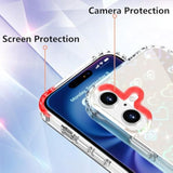 For Iphone 16 Case, Clear Cute Glitter Laser Holographic Heart Pattern For Women Girls, Anti-Yellow Hard Pc Protective Cover Phone Case For Apple Iphone 16 6.1-Inch, Rainbow Heart