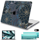 Case For Macbook Air 13 Inch M1 A2337 A2179 A1932,Hard Cover 2018-2021 Air 13-Inch With Touch Id, Exclusively Designed Protective Shell With Keyboard Skin+Screen Protector,Dahlia Flower C035