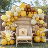 Balloon Garland Arch Kit Yellow Blush White Sand Brown Balloons Double Stuffed Mustard Yellow Different Sizes For Neutral Baby Shower Wedding Birthday Fall Party Decorations