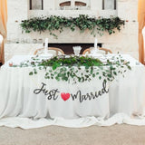 Just Married Glitter Banner for Wedding Reception, Car, Wall Photo Props