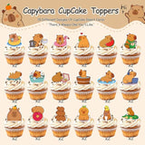 37Pcs Capybara Birthday Decorations, Capybara Theme Cake & Cupcake Decorations, 19 Unique Designs Capybara Cake Topper, Capybara Lovers Party Supplies For Birthday, Baby Shower & Kids Celebration