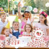 Strawberry Party Set 144Pcs Plates Cups Napkins for Girls Birthday Baby Shower