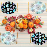 Halloween Plates 50pcs Iridescent Black Silver Ghost Spider Web Party Supplies Decorations