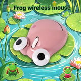 2.4G Wireless Mouse Cute Frog Computer Mouse Bluetooth Mouse Usb Optical 1600Dpi Mouse Portable Travel Dual-Mode Cordless Mice With Receiver For Laptop, Pc, Notebook (Pink)