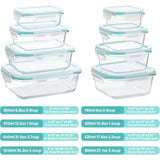 8 Pack Glass Food Storage Containers With Airtight Lids, Glass Meal Prep Containers, Lunch Office Meal For Microwave, Oven, Freezer And Dishwasher, Bpa Free