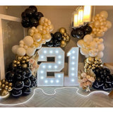 143pcs Black Balloon Garland Kit – Matte Balloons in 4 Sizes for Party & Event Decorations