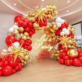 132Pcs Red And Gold Balloon Arch Kit, Red And Gold Balloons With 22Inch Foil Balloons Gold Confetti White Latex Balloons For Wedding Valentine'S Day Engagement Anniversary Birthday Party Decorations