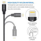 Iphone Charger Cable, 4Pack 3Ft/1M Lightning Cable Nylon Braided Mfi Certified Iphone Cable Usb Sync Cord Fast Iphone Charging Cable For Iphone Xs Max X Xr 8 7 6S 6, Ipad Mini/Air, Ipod