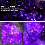 12 Pack Led Fairy Lights Battery Operated, Mini String Lights Waterproof 7Ft 20 Led Firefly Starry Lights For Wedding Party Bedroom Garden Christmas Decoration Purple