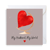 Second Ave My Husband My World Heart Square Valentine'S Day Birthday Christmas Xmas Greetings Card