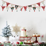 10.5Ft Christmas Red Green Pennant Banner Flags Fabric Balls Pom Pom Triangle Bunting For Wedding Birthday Merry Xmas Party Tent Nursery Kids Room Home Garden Hanging Decorations Supplies