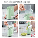 Rotary Cheese Grater, 5 In 1 Cheese Grater With Handle, Replaceable Stainless Blades Cheese Shredder, Cheese Vegetable Slicer, Easy To Clean Kitchen Gadgets With Storage Box
