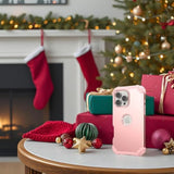 Rose Gold 3 in 1 Hybrid Case for iPhone 16 Pro Max with Screen Protector, Shockproof Slim Fit, Heavy Duty Hard PC Cover, Soft Silicone Bumper, Full Body Anti-Fingerprint Case for Women