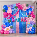 148pcs Pink Purple Silver Music Balloon Arch Kit for Concert & Party Decor