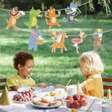 Party Animal Banner Animal Birthday Party Decorations Happy Birthday Garland Banner For Kids Girls Boys Zoo Carnival Decorations Supplies
