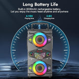 Bluetooth Speakers, 60W Portable Wireless Loud Outdoor Home Party Bluetooth Speaker With Subwoofer, Fm Radio, Led Colorful Lights, Microphone, Remote And Big Powerful Stereo Deep Bass Sound Boombox