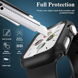 3 Pack Case Compatible With Watch Se Series 6/5/4 44Mm With Tempered Glass Screen Protector, Hard Pc Full Coverage Ultra-Thin Hd Bumper Protective Cover For Iwatch 44Mm, Black
