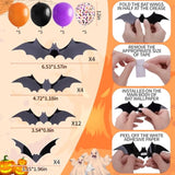 70Pcs Halloween Party Decorations Set with Banner Bat Stickers Garland Balloons Decor