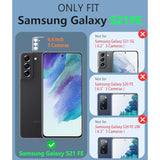 For Galaxy S21 Fe 5G Case: S21 Fe Phone Case Samsung Dual Layer Protective Heavy Duty Cover Shockproof Rugged With Non Slip Textured Back - Military Protection Bumper Tough - 6.4Inch (Black)