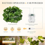 33Ft 100 Led Vine With Fairy Lights With Remote, Fake Vines String Lights Battery/Usb Operated, Ivy Garland, Leaf Lights For Bedroom Garden Party Wall Room Decor
