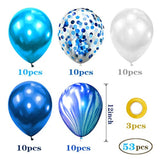 Friendship Deep Blue&Light Blue &Marble Agate Blue &White& Blue Pre-Fi