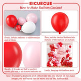 Valentines Day Balloons Garland Arch Kit - 161Pcs Different Size Red Pink White Balloons with Heart and LOVE Foil Balloon for Valentine's Day Galentine's Day Anniversary Party Decorations
