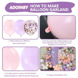 Pink Purple Balloon Arch Kit 140Pcs Lavender Gold Balloons for Party Decorations