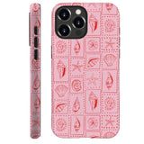 Case For Iphone 16 Pro,Frosted 2-Layer Durable Case For Girl Women,Pink Seashells Stamps Beachy