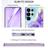 Samsung Galaxy S25 Ultra Case with Magnetic Ring Stand, Shockproof Marble Design