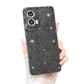 For Moto G Stylus 2024 Case,Cute Super Vibrant Neon Glitter Shiny Bling Sparkly Case Thin Slim Shockproof Camera Protection Cover For Women Girl For Motorola Moto G Stylus 2024-Black