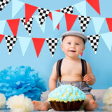 5-Pc Racing Car Checkered Flag Banner Set for Party Decorations
