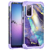 For Galaxy S20 Fe 5G Case,Three Layer Heavy Duty Shockproof Protection Hard Plastic Bumper +Soft Silicone Rubber Protective Case For Samsung Galaxy S20 Fe 5G,Purple