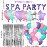 42 Pcs Spa Party Decorations Balloons Spa Theme Birthday Party Supplies Lipstick Cosmetics Balloons For Girls Spa Day Makeup Party (Purple)