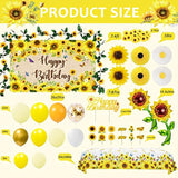 Sunflower Birthday Party Decoration Pack, 111 Pcs Baby Shower Party Su