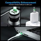 5-Packs Usb C Adapter, Usb-C Female To Usb A Male Converter Green Led Compatible With Iphone15/14, Galaxy S23, Laptop