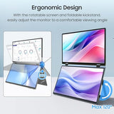 13.3'' Dual Touch Screen Oled Triple Monitor Ips Fud 1080P Usb-C Hdmi Hdr Secondary Display Foldable Laptop Pc Gaming Monitor 100% Srgb Windows Mac Android Plug&Play Flip S3+