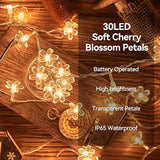 Flower String Lights 15 Ft 30 Led Fairy Christmas Lights Battery Operated Indoor&Outdoor Twinkle Lighting Bedroom Decor