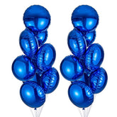 18" Blue Round Shaped Foil Balloons Mylar Helium Balloons For Birthday Party Wedding Baby Shower Decorations, Pack Of 20
