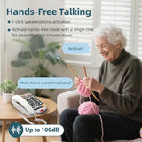 Extra-Loud (110Db) Landline Phone For Seniors & Hearing Impaired - Hearing Aid Compatible, Large Button Corded Phone With 3 Photo Speed Dial, Speakerphone,Easy For Alzheimers Visually Impaired - White