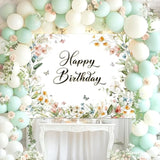 Floral Butterfly Birthday Backdrop – 70.8" x 43.3" Wildflower Banner for Girls' Party Decor