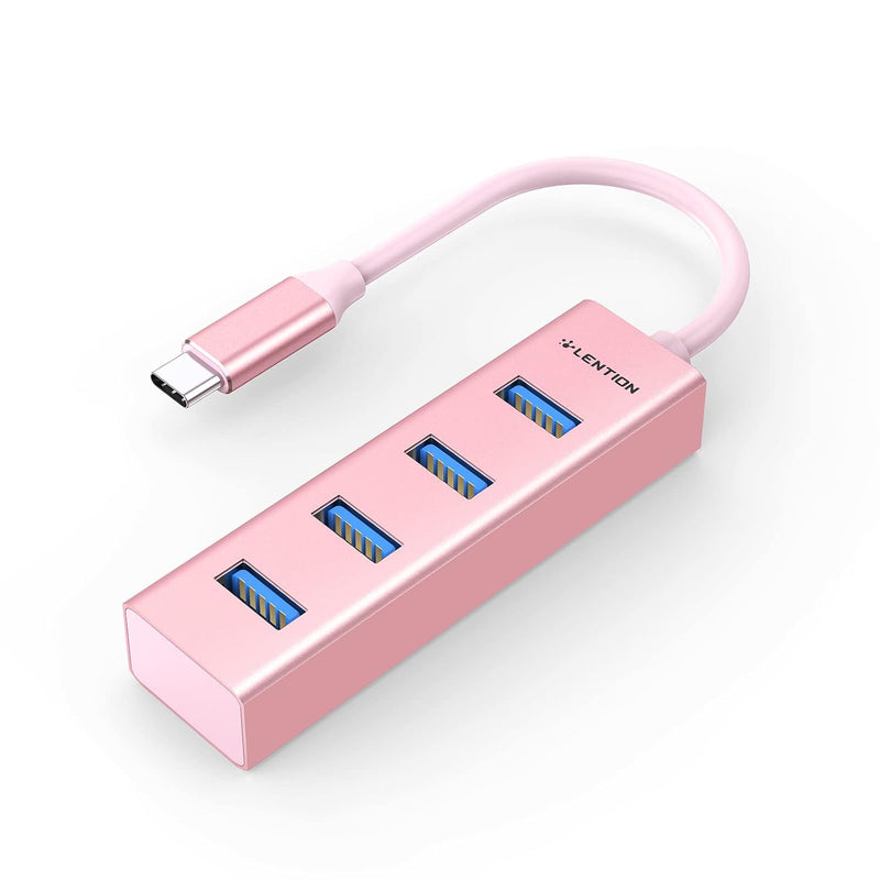 LENTION 4-in-1 USB C Hub, 4 USB 3.0 Ports, USB C to USB A Multiport Adapter fo
