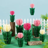 8 Pcs Honeycomb Decoration, Tulip Decorations, Spring Decoration For Office, Garden Party, Table Centerpieces, Mother'S Day Decor, Spring Hanging Decor