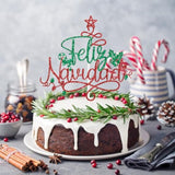 Feliz Navidad Cake Topper Red Green Xmas Party Decor