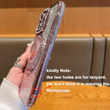 Glitter Kickstand Case For Iphone 15, Luxury Bling Sparkly Diamond Rhinestone With Camera Lens Protector Liquid Flowing Ring Stand Tpu Bumper Slim Women Girls Case For Iphone 15 6.1" (Silver)