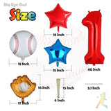 1St Birthday Party Decorations Baseball Foil Number 1 Balloons Set First Birthday Party Supplies Glove Round Baseball Bat Theme Mylar Balloon Boys Rookie Of The Year 10 Inch 15 Inch 22 Inch