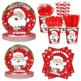 192Pcs Christmas Paper Plates And Napkins Merry Christmas Party Decorations Tableware, Plates, Cup, Funny Xmas Disposable Dinnerware Set Xmas Party Supplies Serve 24 Guests