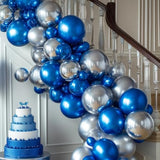 135Pcs Metallic Silver Balloons Different Sizes 18 12 10 5 Inch For Garland Arch, Latex Balloon For Birthday Party Graduation Wedding Decorations